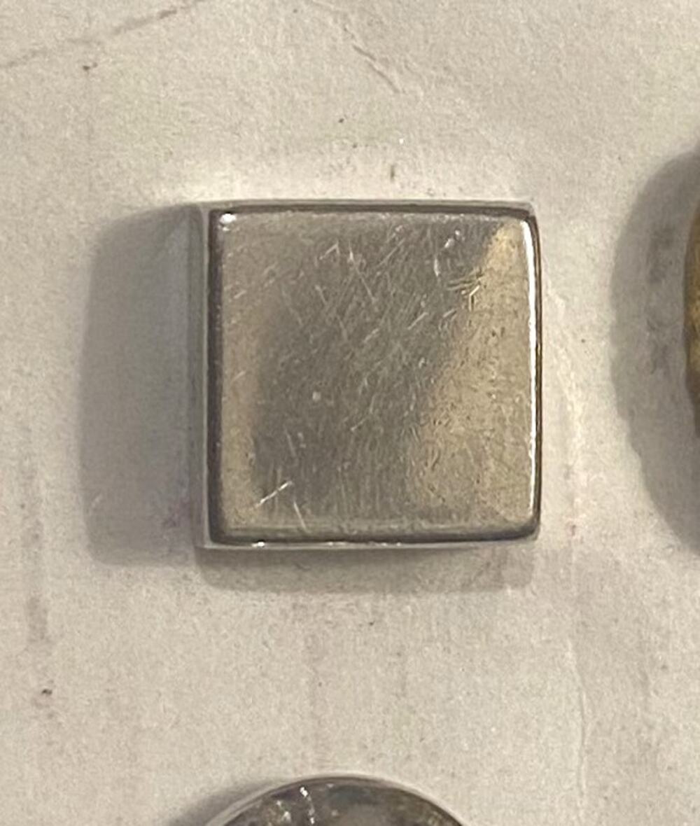 VTG Swank Silver Tone Plain Square Tie Tack